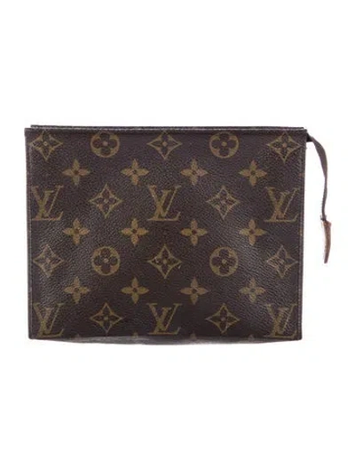Pre-owned Louis Vuitton Monogram Printed Cosmetic Bag In Brown