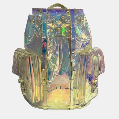 Pre-owned Louis Vuitton Monogram Prism Christopher Gm Backpack In Transparent