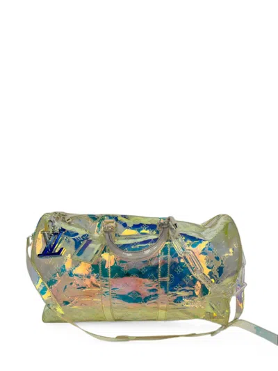 Louis Vuitton Monogram Prism Keepall Bandoulière Bag In Gold