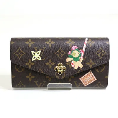 Pre-owned Louis Vuitton Monogram Red Color Monogram Leather Long Wallet (bi-fold) ()