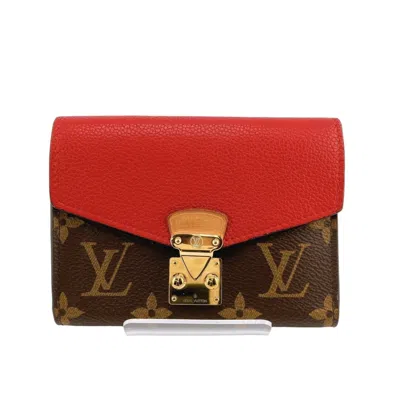 Pre-owned Louis Vuitton Monogram Red Color Monogram Wallet (tri-fold) ()