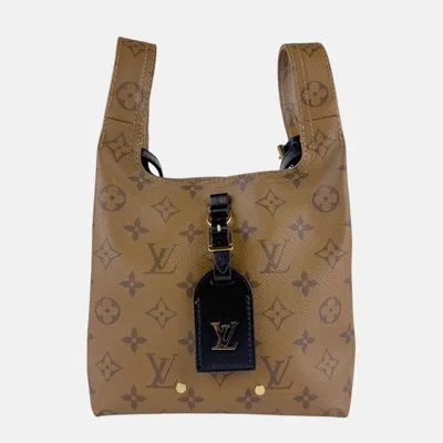 Pre-owned Louis Vuitton Monogram Reverse Atlantis Bb Reverse Brown Coated Canvas Shoulder Bag