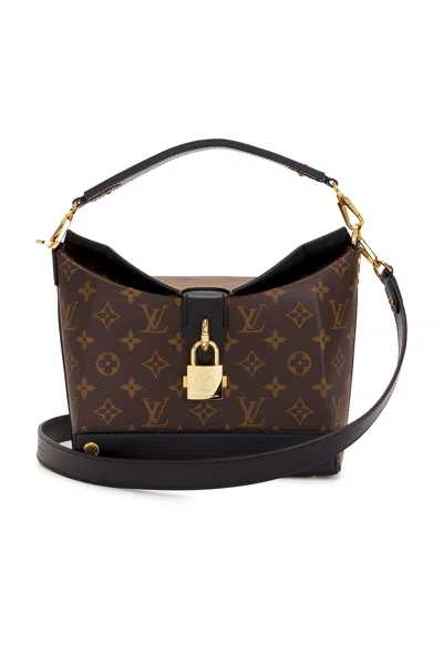 Pre-owned Louis Vuitton Monogram Reverse Bento Box Ew Shoulder Bag In Brown
