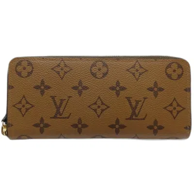 Pre-owned Louis Vuitton Monogram Reverse Brown Canvas Long Wallet (bi-fold) ()