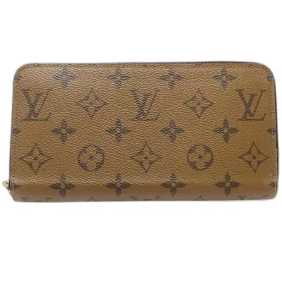 Pre-owned Louis Vuitton Monogram Reverse Brown Leather Long Wallet (bi-fold) ()