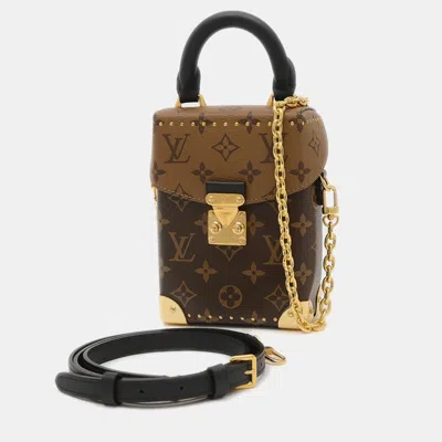 Pre-owned Louis Vuitton Monogram Reverse Camera Box 2way Bag In Brown