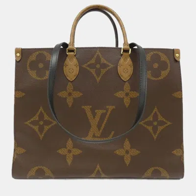 Pre-owned Louis Vuitton Monogram Reverse Canvas Onthego Gm Tote Bag