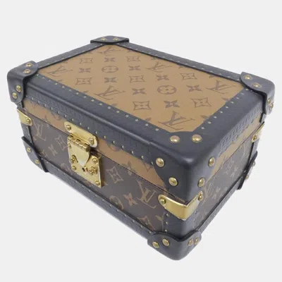 Pre-owned Louis Vuitton Monogram Reverse Coffret Tresor 24cm Jewelry Case In Brown