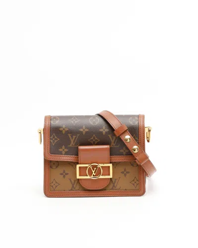 Pre-owned Louis Vuitton Monogram Reverse Dauphine Mini Bag In Brown