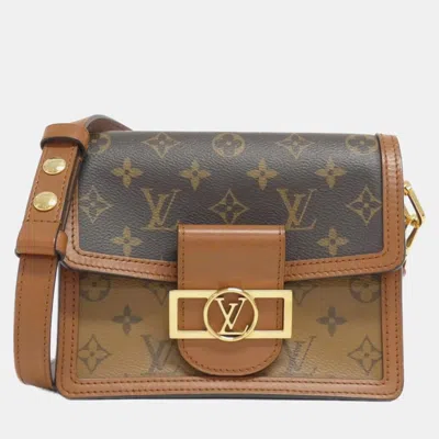 Pre-owned Louis Vuitton Monogram Reverse Dauphine Mini Shoulder Bag In Brown