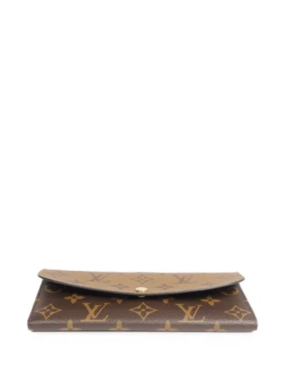 Pre-owned Louis Vuitton Monogram Reverse Emilie Wallet In Neutral