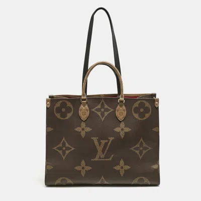 Pre-owned Louis Vuitton Monogram Reverse Giant Canvas Onthego Gm Bag