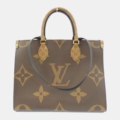 Pre-owned Louis Vuitton Monogram Reverse Giant Canvas Onthego Mm Tote Bag