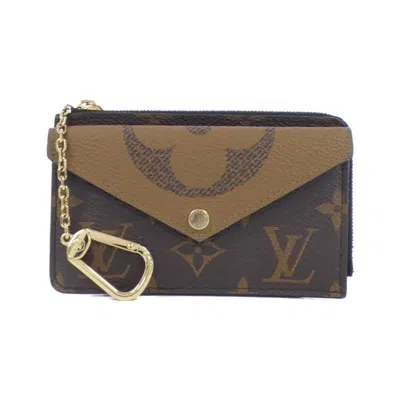 Pre-owned Louis Vuitton Monogram Reverse Marron Coated Canvas Coin Purse/coin Case () In Brown