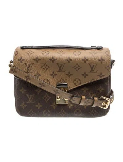 Pre-owned Louis Vuitton Monogram Reverse Pochette Métis In Brown