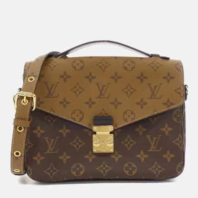 Pre-owned Louis Vuitton Monogram Reverse Pochette Metis Mm Handbag