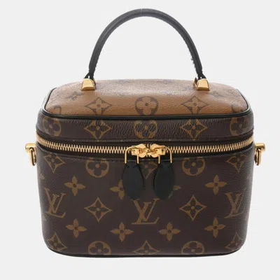 Pre-owned Louis Vuitton Monogram Reverse Vanity Nv Pm Chain Shoulder Brown Canvas Handbag
