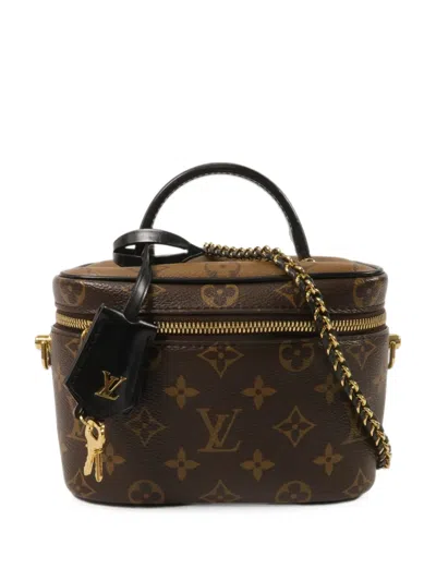 Pre-owned Louis Vuitton Monogram Reverse Vanity Pm Tote Bag In Brown
