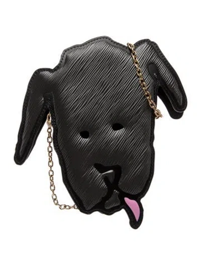Pre-owned Louis Vuitton Monogram Reverse X Grace Coddington Dog Face Pochette In Black