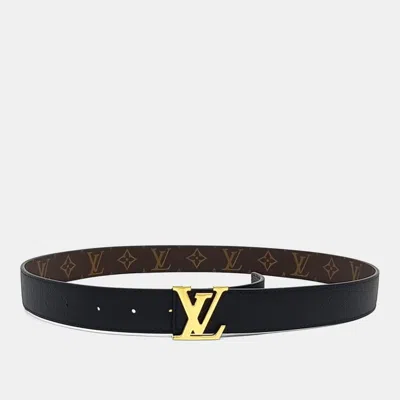 Pre-owned Louis Vuitton Monogram Reversible Belt In Black