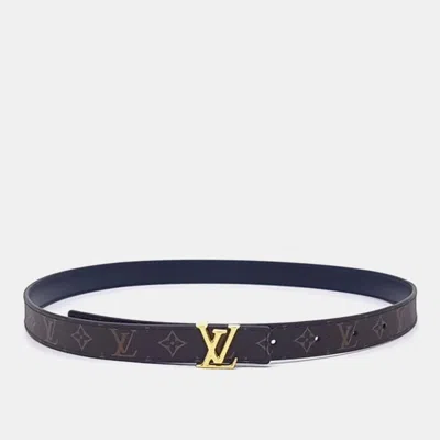 Pre-owned Louis Vuitton Monogram Reversible Belt In Black