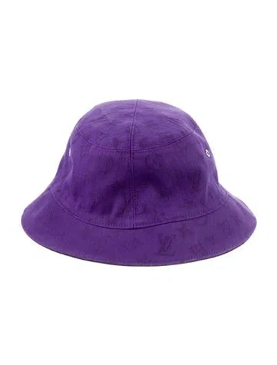 Pre-owned Louis Vuitton Monogram Reversible Bucket Hat In Purple