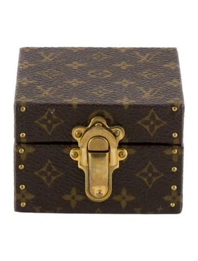 Pre-owned Louis Vuitton Monogram Ring Box Trunk In Brown