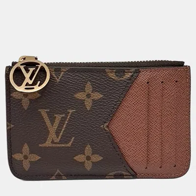 Pre-owned Louis Vuitton Monogram Romy Brown Coated Canvas Card Holder