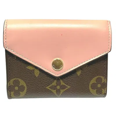 Pre-owned Louis Vuitton Monogram Rose Ballerine Monogram Leather Wallet (tri-fold) () In Pink