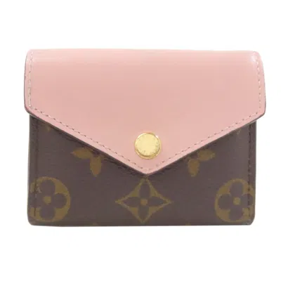 Pre-owned Louis Vuitton Monogram Rose Ballerine Monogram Wallet (bi-fold) () In Monogram, Rose Ballerine