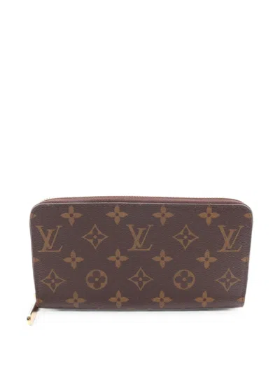 Pre-owned Louis Vuitton Monogram Rose Ballerine Zippy Wallet In Brown