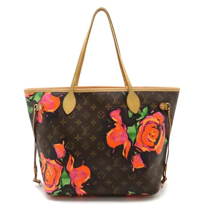 Pre-owned Louis Vuitton Monogram Rose Brown Green Orange Pink Monogram Rose Shoulder Bag Tote Bag ()