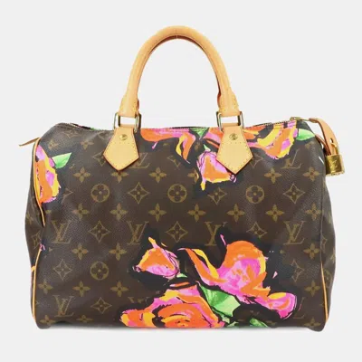 Pre-owned Louis Vuitton Monogram Rose Speedy 30 Handbag Brown Pink