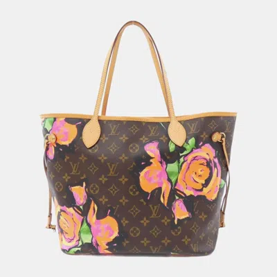 Pre-owned Louis Vuitton Monogram Rose (stephen Sprouse) Neverfull Mm Bag