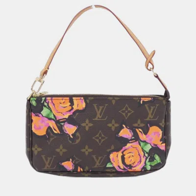 Pre-owned Louis Vuitton Monogram Rose (stephen Sprouse) Pochette Accessoires Pouch In Blue