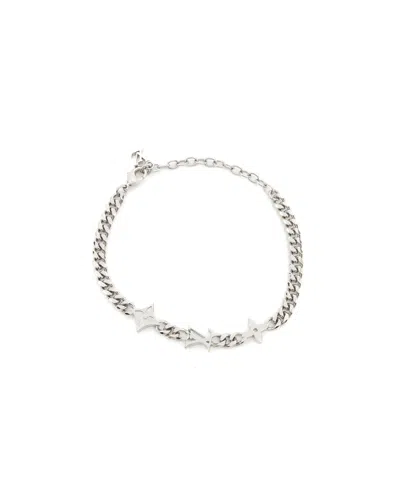 Pre-owned Louis Vuitton Monogram Row Bracelet In Silver