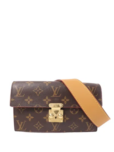 Pre-owned Louis Vuitton Monogram S Lock Belt Bag In Brown