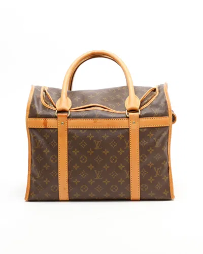 Pre-owned Louis Vuitton Monogram Sac Chien 40 Pet Bag In Brown