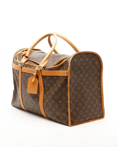 Pre-owned Louis Vuitton Monogram Sac Chien 55 Dog Carrier Bag In Brown