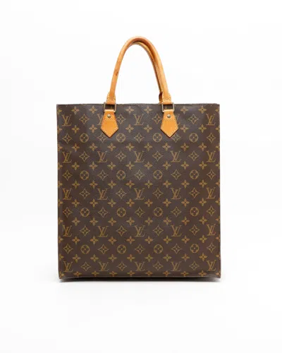 Pre-owned Louis Vuitton Monogram Sac Plat Tote Bag In Brown