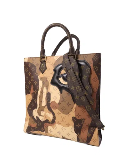 Pre-owned Louis Vuitton Monogram Sac Plat Tote Bag In Brown