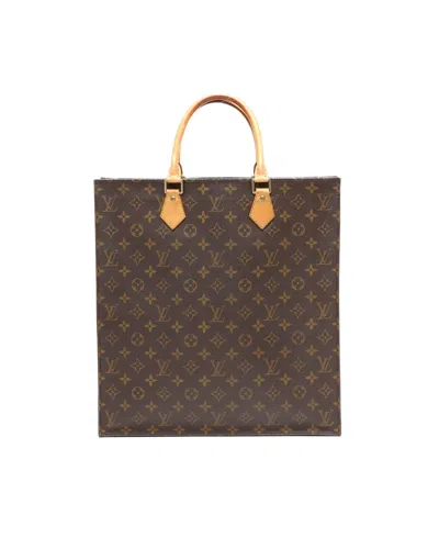 Pre-owned Louis Vuitton Monogram Sac Plat Tote Bag In Brown