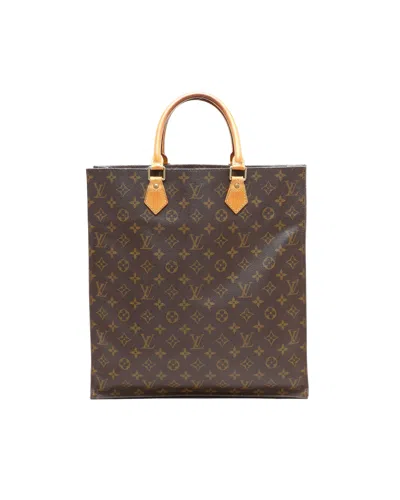 Pre-owned Louis Vuitton Monogram Sac Plat Tote Bag In Brown