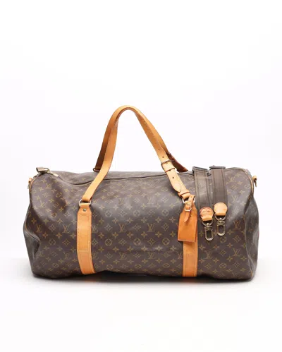 Pre-owned Louis Vuitton Monogram Sac Polochon 65 Weekend Bag In Brown