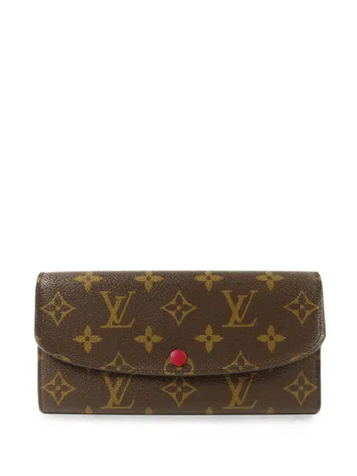 Pre-owned Louis Vuitton Monogram Sarah Long Wallet In Brown
