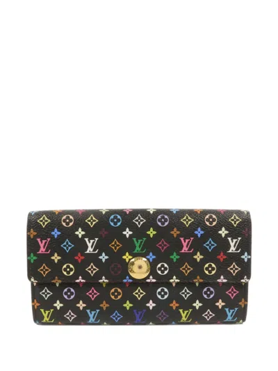 Pre-owned Louis Vuitton Monogram Sarah Wallet In Black