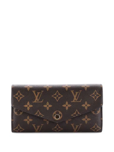 Pre-owned Louis Vuitton Monogram Sarah Wallet In Brown