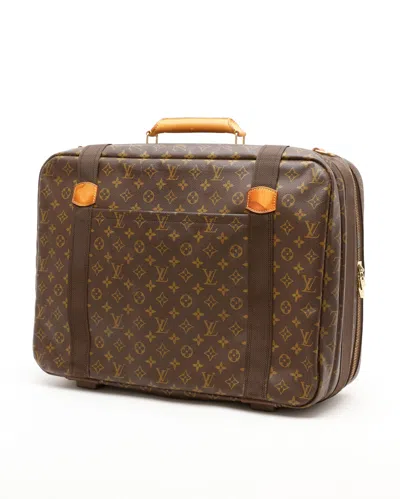 Pre-owned Louis Vuitton Monogram Satellite 53 Suitcase In Brown