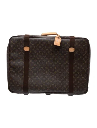 Pre-owned Louis Vuitton Monogram Satellite 70 Suitcase In Brown