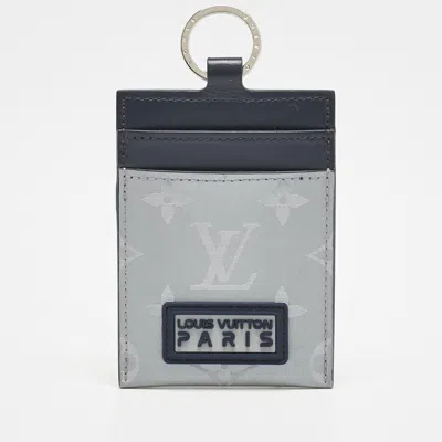 Pre-owned Louis Vuitton Monogram Satellite Canvas Alpha Card Holder In Silver
